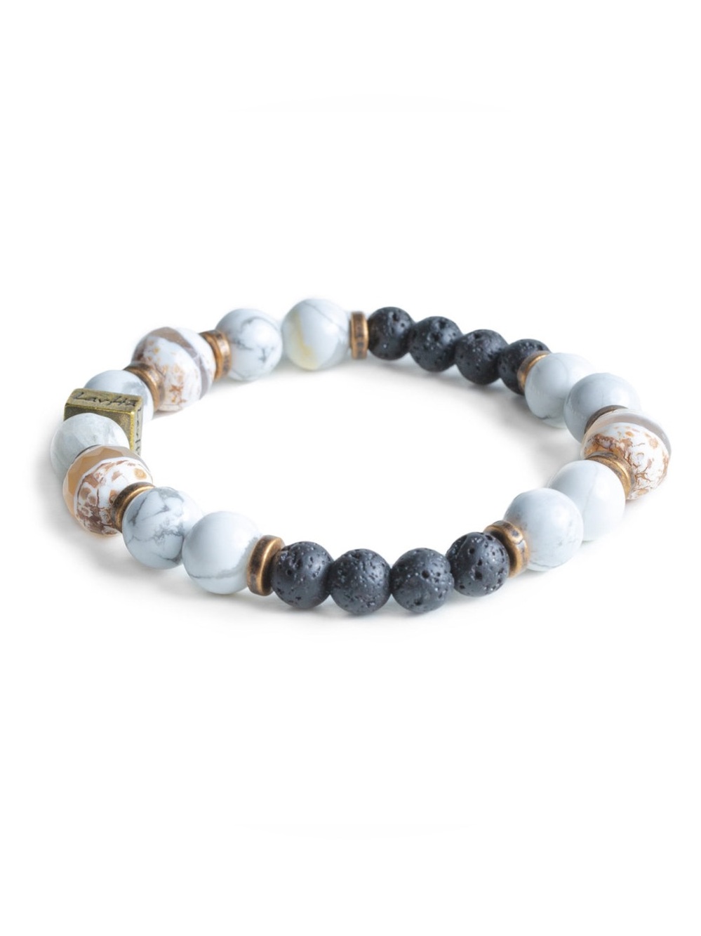 LavHa Cayman Diffuser Bracelet | Howlite Lava Stone | Aromatherapy - Picture 2 of 11